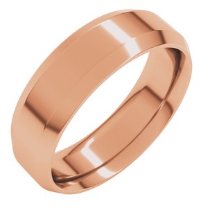 10K Rose 6 Mm Beveled-Edge Comfort-Fit Flat Band Size 5