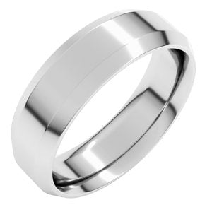 Sterling Silver 6 Mm Beveled-Edge Comfort-Fit Flat Band Size 5.5