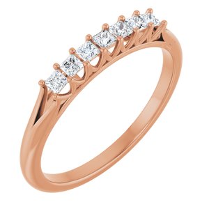14K Rose 1/4 Ctw Natural Diamond Anniversary Band