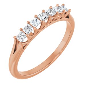 14K Rose 1/3 Ctw Natural Diamond Anniversary Band