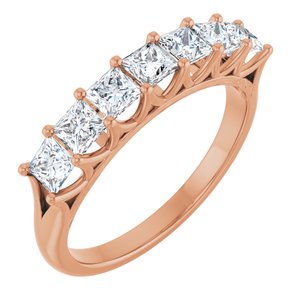 14K Rose 1 1/8 Ctw Natural Diamond Anniversary Band