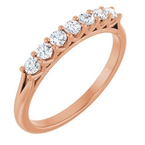 14K Rose 1/3 Ctw Natural Diamond Anniversary Band
