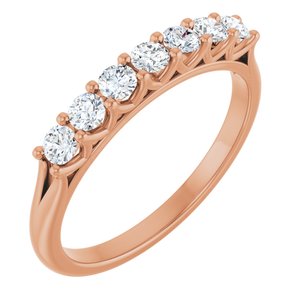 14K Rose 3/8 Ctw Natural Diamond Anniversary Band
