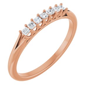 14K Rose 1/6 Ctw Natural Diamond Anniversary Band