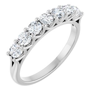 14K White 5/8 Ctw Natural Diamond Anniversary Band