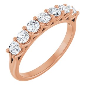 14K Rose 5/8 Ctw Natural Diamond Anniversary Band