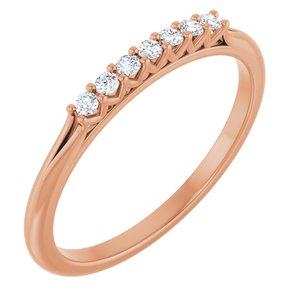 14K Rose 1/10 Ctw Natural Diamond Anniversary Band
