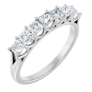 Platinum 9/10 Ctw Natural Diamond Anniversary Band