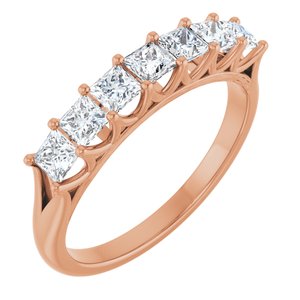 14K Rose 9/10 Ctw Natural Diamond Anniversary Band