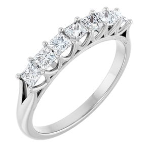14K White 3/4 Ctw Natural Diamond Anniversary Band