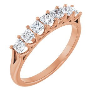 14K Rose 3/4 Ctw Natural Diamond Anniversary Band