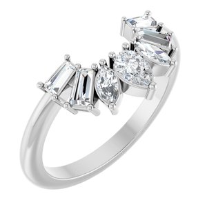 Platinum 1/2 Ctw Natural Diamond Contour Band