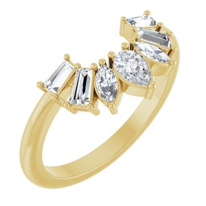 14K Yellow 1/2 Ctw Natural Diamond Contour Band