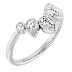Platinum 3/8 Ctw Natural Diamond Bezel-Set  Contour Band