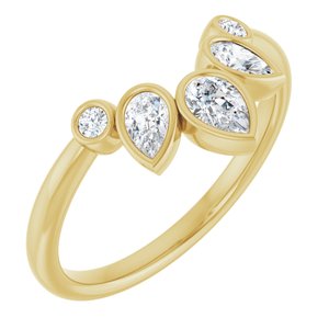 14K Yellow 3/8 Ctw Natural Diamond Bezel-Set  Contour Band