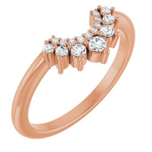 14K Rose 1/6 Ctw Natural Diamond Contour Band