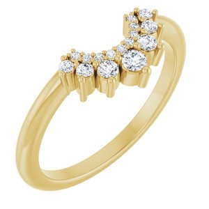 14K Yellow 1/6 Ctw Natural Diamond Contour Band