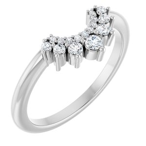 Platinum 1/6 Ctw Natural Diamond Contour Band
