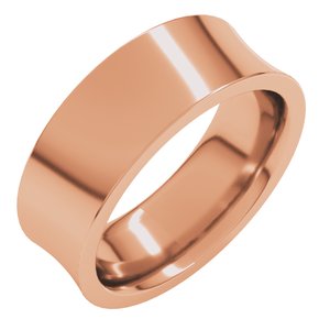 10K Rose 7 Mm Comfort-Fit Concave Band Size 11