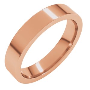 10K Rose 4 Mm Comfort-Fit Flat Band Size 11