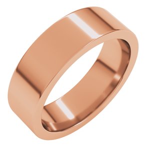 10K Rose 6 Mm Comfort-Fit Flat Band Size 11