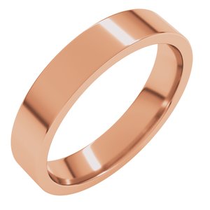 10K Rose 4 Mm Lightweight Comfort-Fit Flat Band Size 17