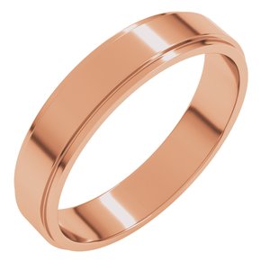 10K Rose 4 Mm Stepped-Edge Flat Band Size 11