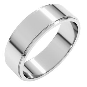 Sterling Silver 6 Mm Stepped-Edge Flat Band Size 11