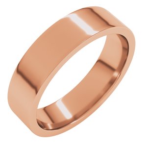 10K Rose 5 Mm Lightweight Comfort-Fit Flat Band Size 7