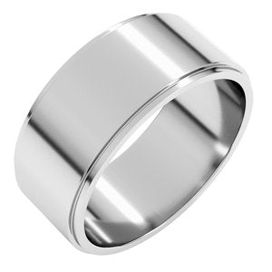 Platinum 8 Mm Stepped-Edge Flat Band Size 11