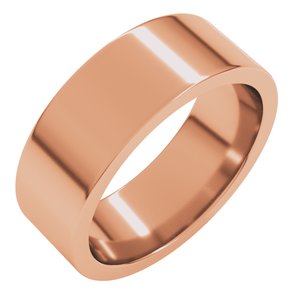 10K Rose 7 Mm Comfort-Fit Flat Band Size 11