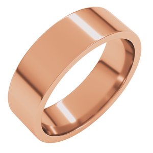 18K Rose 6 Mm Lightweight Comfort-Fit Flat Band Size 9