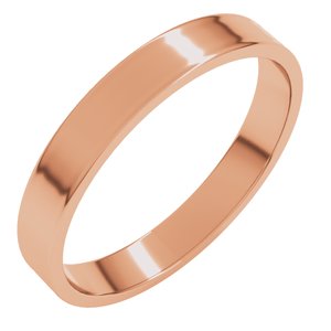 10K Rose 3 Mm Ultra-Lightweight Flat Band Size 4