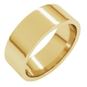 14K Yellow 7 Mm Lightweight Comfort-Fit Flat Band Size 9