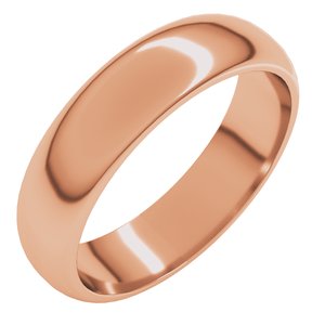 10K Rose 5 Mm Half Round Band Size 11