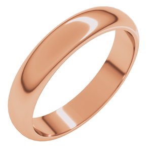 10K Rose 4 Mm Half Round Band Size 11