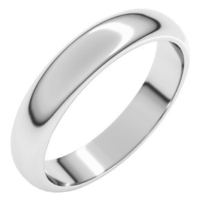 14K White 4 Mm Half Round Band Size 11
