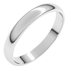 Sterling Silver 3 Mm Lightweight Half Round Band Size 11