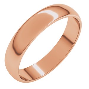 10K Rose 4 Mm Lightweight Half Round Band Size 11