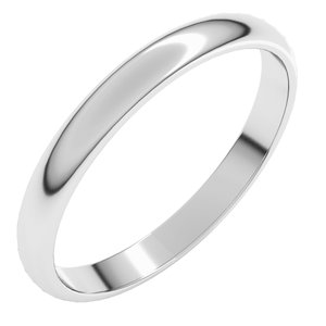 Sterling Silver 2.5 Mm Lightweight Half Round Band Size 11