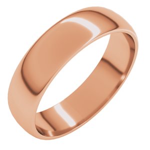 10K Rose 5 Mm Lightweight Half Round Band Size 11