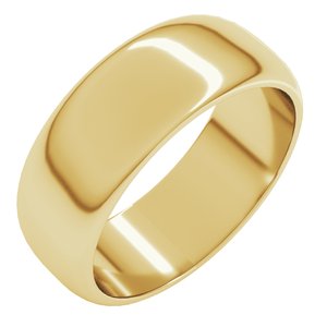 10K Yellow 7 Mm Half Round Band Size 11