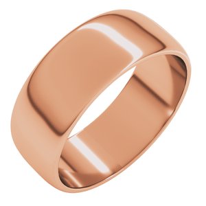 10K Rose 7 Mm Lightweight Half Round Band Size 11