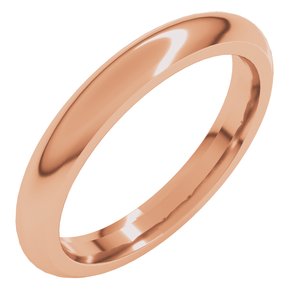 10K Rose 3 Mm Comfort-Fit Half Round Band Size 11