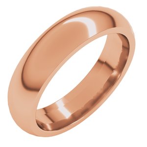 10K Rose 5 Mm Comfort-Fit Half Round Band Size 11