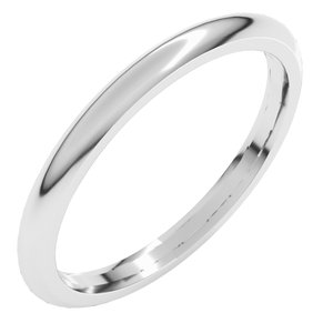 10K White 2 Mm Comfort-Fit Half Round Band Size 11