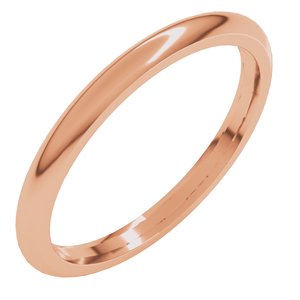 10K Rose 2 Mm Comfort-Fit Half Round Band Size 11