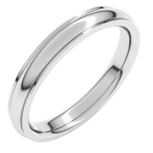 Sterling Silver 3 Mm Stepped-Edge Comfort-Fit Half Round Band Size 11