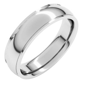 Sterling Silver 5 Mm Stepped-Edge Comfort-Fit Half Round Band Size 11