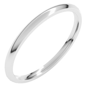 Sterling Silver 1.5 Mm Lightweight Comfort-Fit Half Round Band Size 11